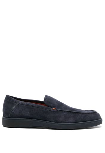 Santoni suede round-toe loafers - Blu