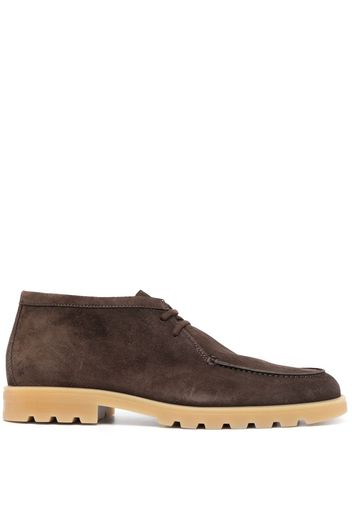 Santoni suede lace-up ankle boots - Marrone