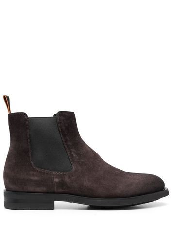 Santoni round-toe suede ankle boots - Marrone