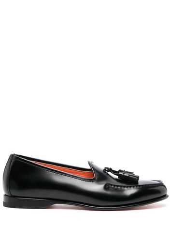 Santoni tassel-embellished leather loafers - Nero