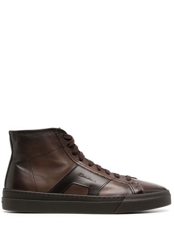 Santoni Double Buckle high-top sneakers - Marrone