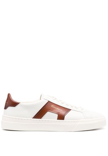 Santoni Double Buckle leather sneakers - Bianco