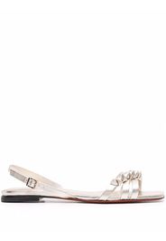 Santoni ruched-detailing leather sandals - Oro