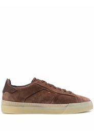 Santoni panelled low-top sneakers - Marrone