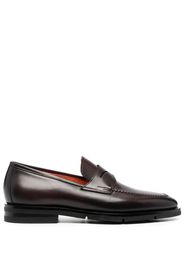 Santoni calf leather loafers - Marrone