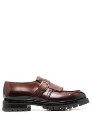 Santoni fringed-trim loafers - Marrone