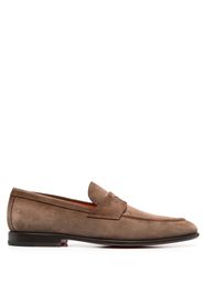 Santoni suede penny loafers - Marrone