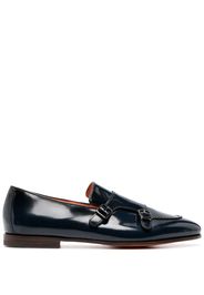 Santoni Double-Buckle contrast-trim loafers - Blu