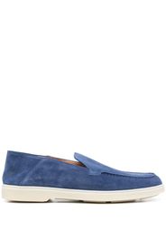 Santoni almond-toe suede loafers - Blu