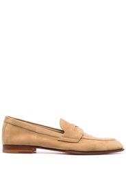 Santoni suede penny loafers - Marrone