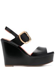 Santoni 125mm leather wedges - Nero