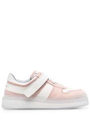 Santoni panelled leather sneakers - Rosa