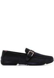 Santoni buckle-detail leather loafers - Blu