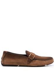 Santoni buckle-detail calf-leather loafers - Marrone