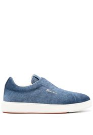 Santoni slip-on denim loafers - Blu