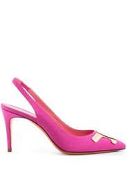 Santoni ribbed-finish 90mm pumps - Rosa