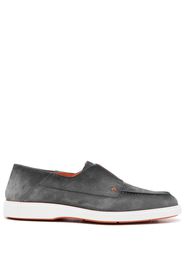 Santoni almond-toe suede loafers - Grigio