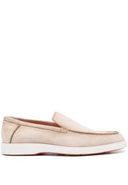 Santoni almond-toe suede loafers - Toni neutri