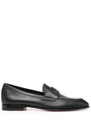 Santoni leather penny loafers - Nero