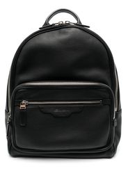 Santoni grained-texture leather backpack - Nero