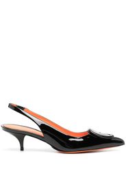 Santoni 55mm slingback patent leather pumps - Nero