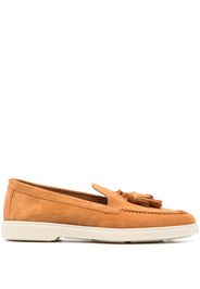 Santoni tassel-detail suede loafers - Arancione