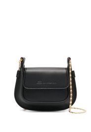 Santoni debossed-logo mini crossbody bag - Nero