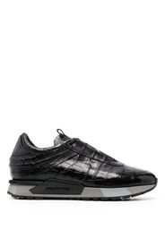 Santoni crocodile-effect low-top sneakers - Nero