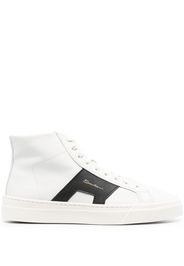 Santoni logo-lettering high-top sneakers - Bianco