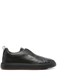 Santoni round-toe leather sneakers - Nero