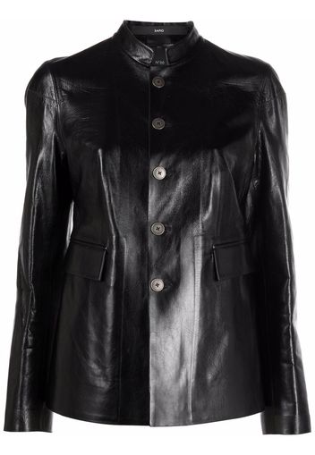 SAPIO single-breasted leather jacket - Nero