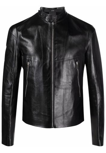 SAPIO zipped biker jacket - Nero