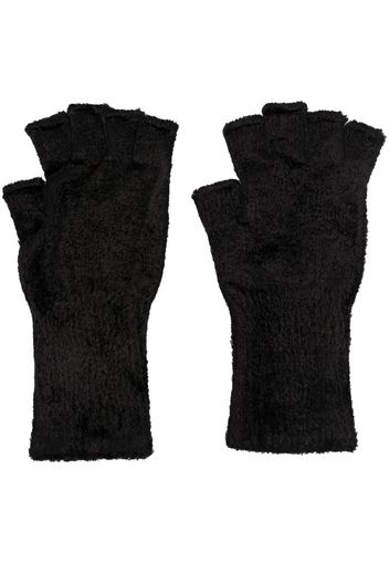 SAPIO fingerless fleece-finish gloves - Nero