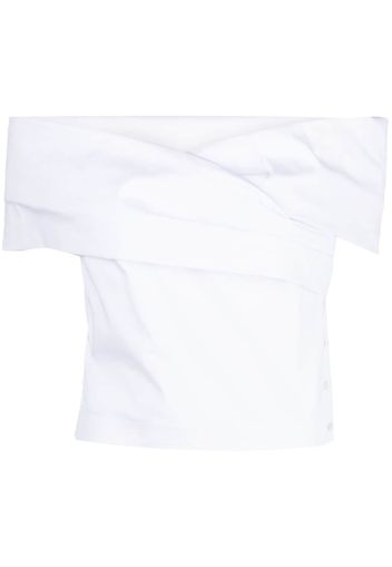 Sara Roka crossover-neckline off-shoulder top - Bianco