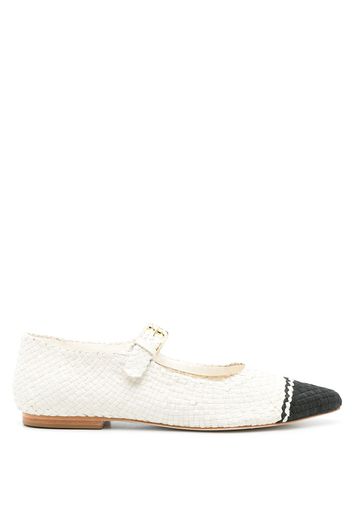 Sarah Chofakian Ballerine con design color-block Elizabeth - Bianco