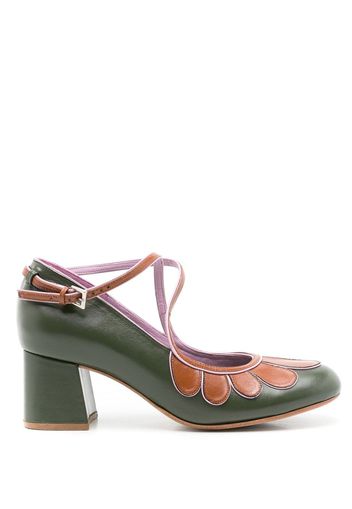 Sarah Chofakian Belis 50mm colour-block pumps - Verde