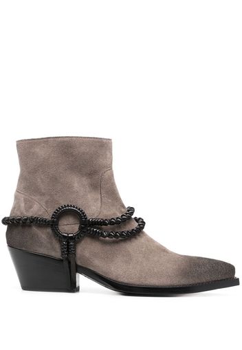 Sartore leather-trimmed ankle boots - Grigio