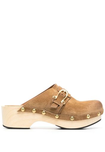 Sartore studded leather clog mules - Marrone