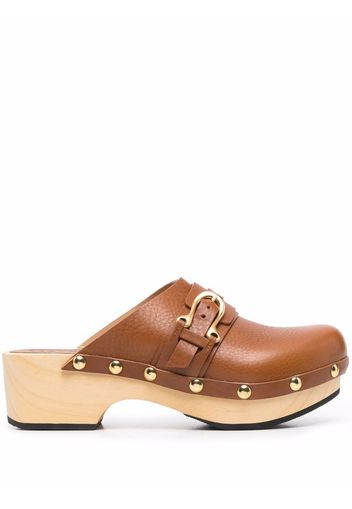 Sartore buckle-fastened slip-on mules - Marrone