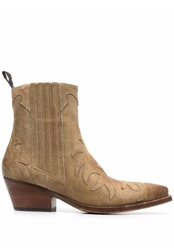 Sartore leather Cuban ankle boots - Toni neutri