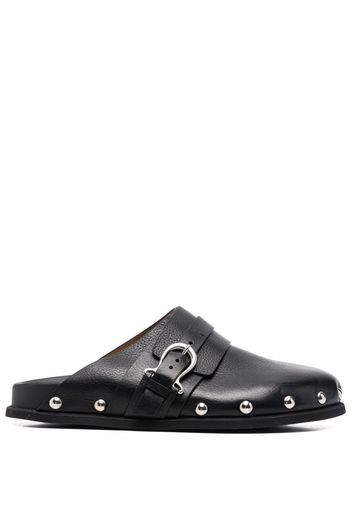 Sartore buckle-fastening leather slippers - Nero