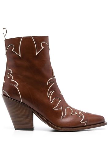 Sartore appliqué-detailing western boots - Marrone