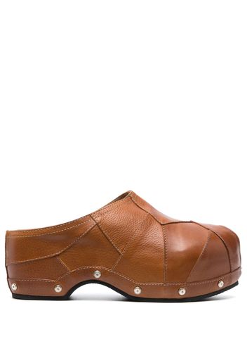 Sartore retro leather wedge clogs - Marrone