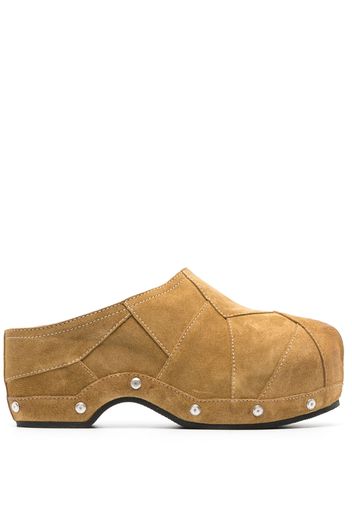 Sartore suede panelled mules - Marrone