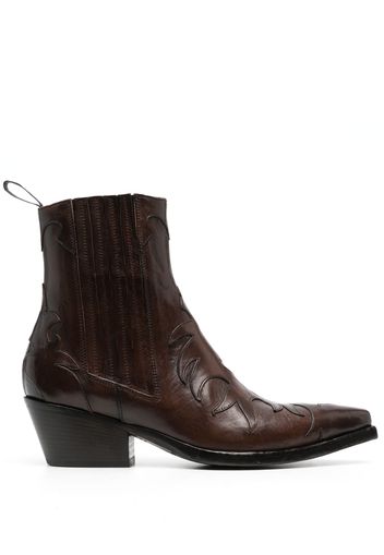 Sartore embossed-detail leather ankle boots - Marrone