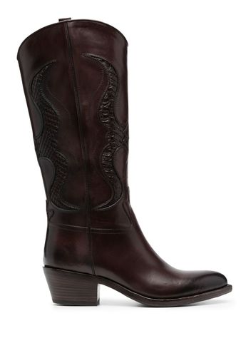 Sartore decorative-stitching 60mm leather cowboy boots - Marrone