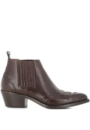 Sartore embroidered leather boots - Marrone