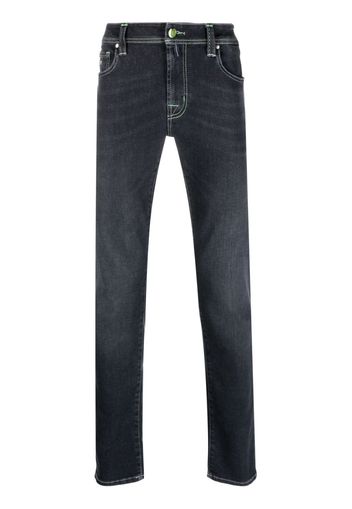 Sartoria Tramarossa contrast-stitching low-rise jeans - Nero