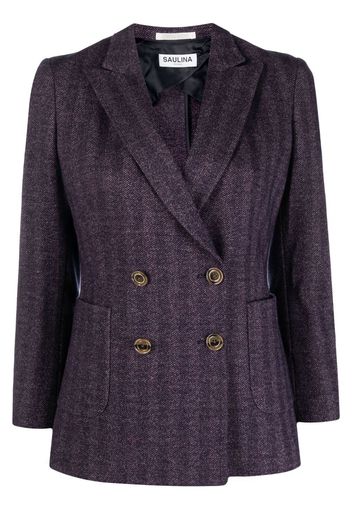 SAULINA striped double-breasted blazer - Viola