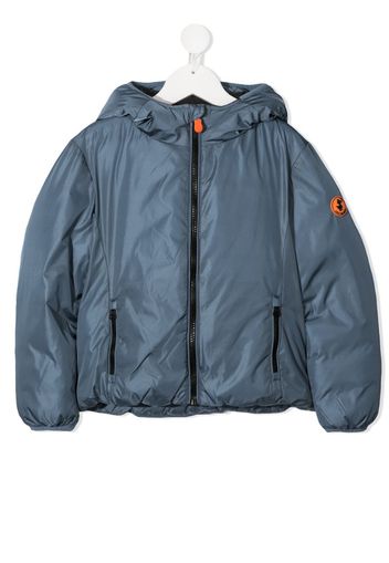 sleeve-patch hooded jacket